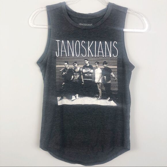 JANOSKIANS Band Graphic Tee Tank Top Dark Gray Women’s Size Small - Picture 1 of 6